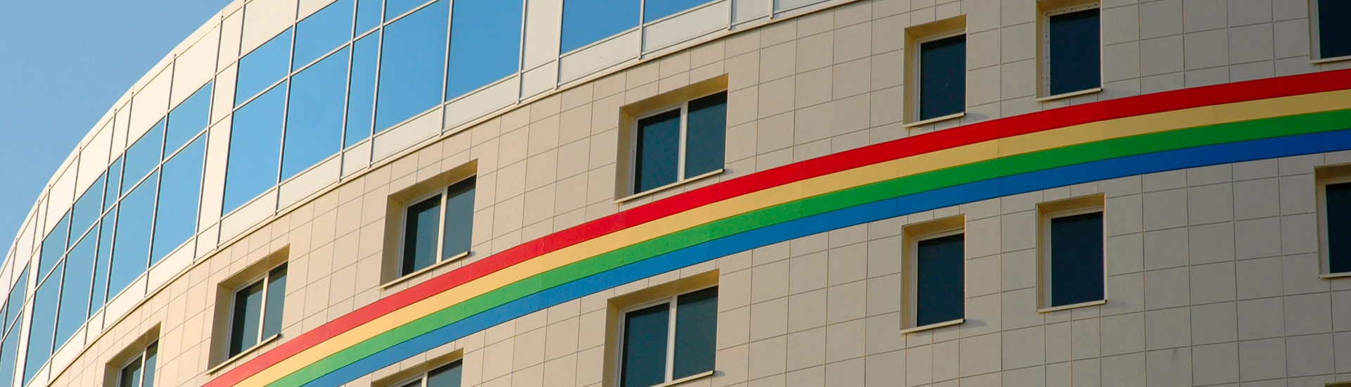 Rainbow on building